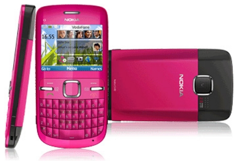 Nokia C3 Pink has brought smooth & curvaceous designed casing having 